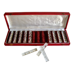 1960s French Cut Crystal Baccarat Style Knife Rest Set of Twelve
