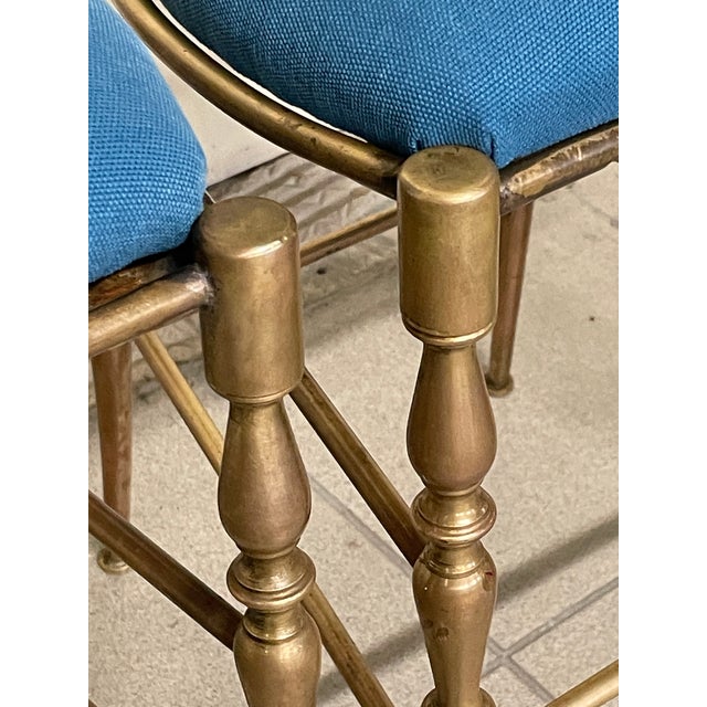 Chiavarine Chairs in Brass and Fabric, 1950s, Set of 6 For Sale - Image 4 of 18