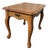 Vintage Colonial Revival Solid Oak End Table With Queen Anne Legs For Sale