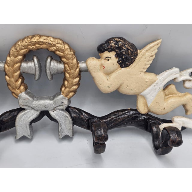 Art Deco Cast Iron Angel Hanger, 1920s For Sale - Image 7 of 8