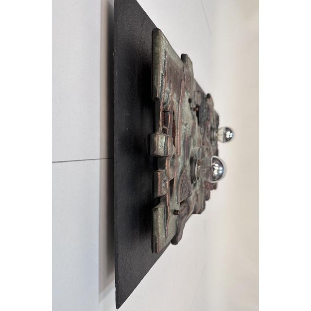 Large Brutalist Relief Ceramic and Slate Stone Wall Lamp from Brakelmann & Becker, 1960s For Sale - Image 15 of 18