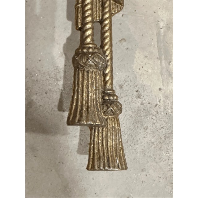 Metal Vintage Neoclassical Style Brass 2 Arm Weird Wall Sconce For Sale - Image 7 of 7