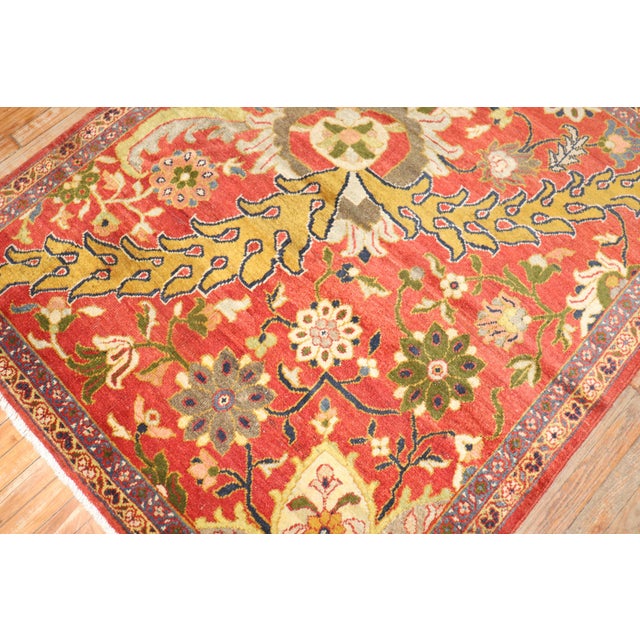 Persian Antique Persian Sultanabad Sampler 19th Century Rug - 4'9" x 5'8" For Sale - Image 3 of 12