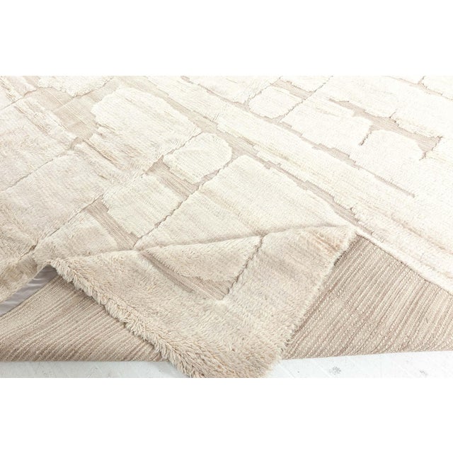 Modern Moroccan High-Low Wool Rug with Geometric Design by Doris Leslie Blau For Sale In New York - Image 6 of 8