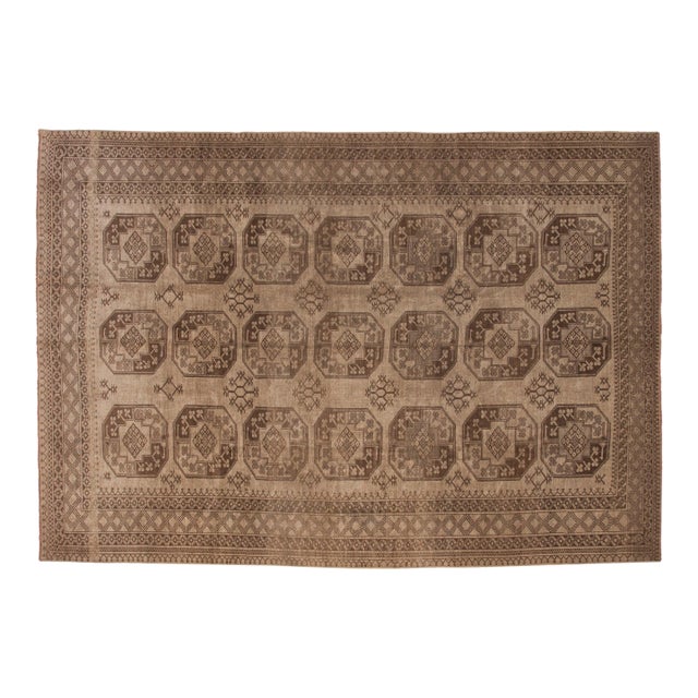 Vintage Distressed Ersari Carpet - 7'11" x 11'5" For Sale