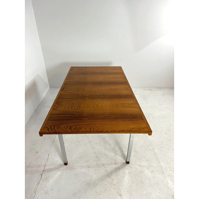 Vintage Extendable Teak Dining Table with Chrome Legs by Alfred Hendrickx for Belform For Sale - Image 10 of 15