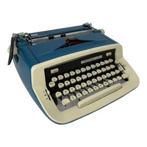Vintage Blue Royal Precision Portable Typewriter With Case