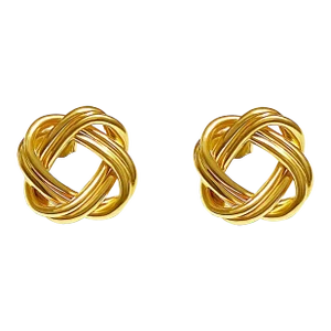 Late 20th Century 14k Solid Gold Love Knot Stud Earrings - 2 Pieces