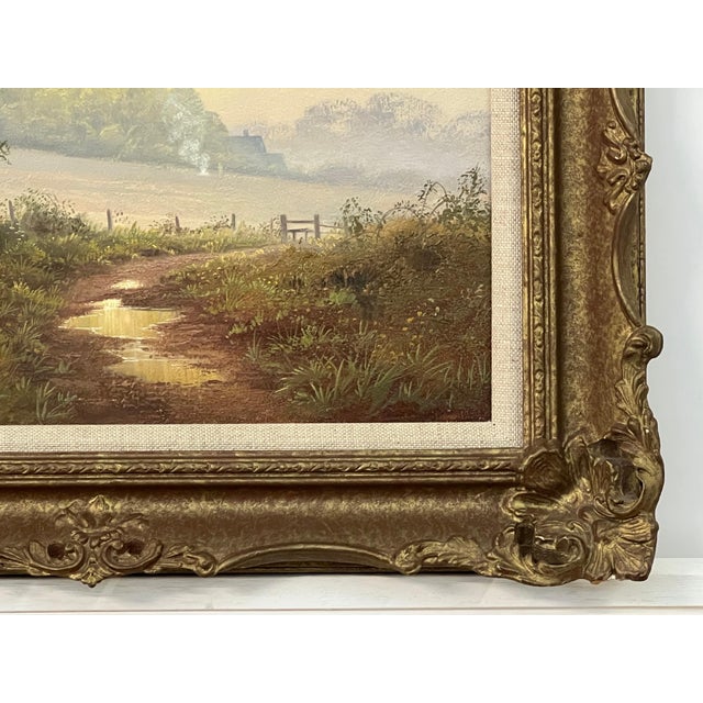 Late 20th Century Country Lane to Farmhouse & Birds in English Countryside by 20th Century Artist Circa 1990 For Sale - Image 5 of 18