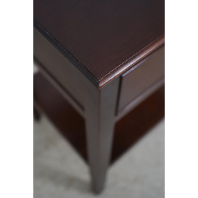 Pair Stickley 1 Drawer Cherry Chippendale Nightstands For Sale - Image 13 of 17