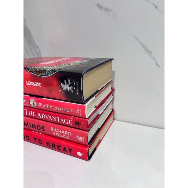 1990s Red Decorated of Four Hard Cover Books. For Sale In Miami - Image 6 of 6