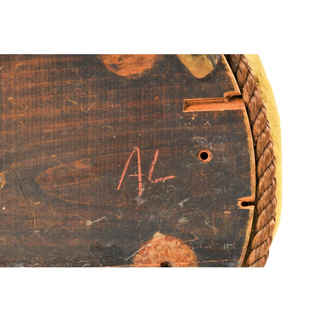 Antique Victorian Sculptural Footstool With Brass Claw Feet Floral Upholstered Top For Sale - Image 11 of 12