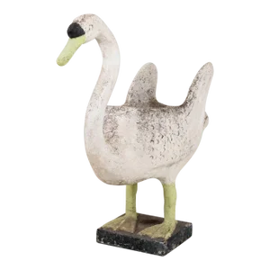 Reconstituted Stone Swan on Raised Feet Planter, English Early 20th Century