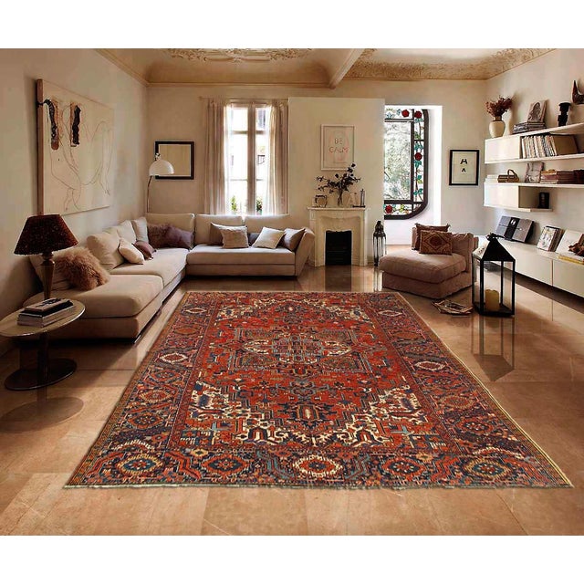 Pasargad DC Persian Antique Heriz Rug For Sale - Image 4 of 4