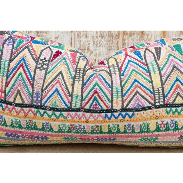 Early 21st Century Yaza Antique Tribal Grain Sack Pillow For Sale - Image 5 of 10