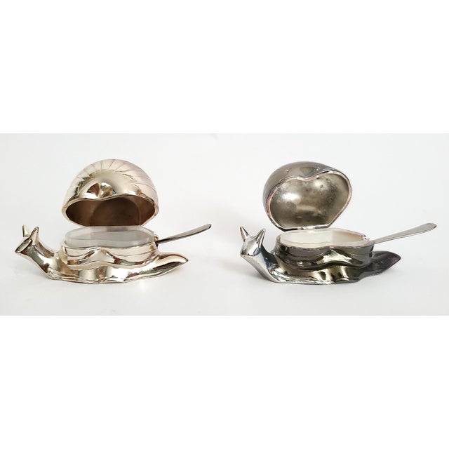 Buccellati Snail Salt Cellars Silver Plate Salt & Pepper For Sale - Image 4 of 8
