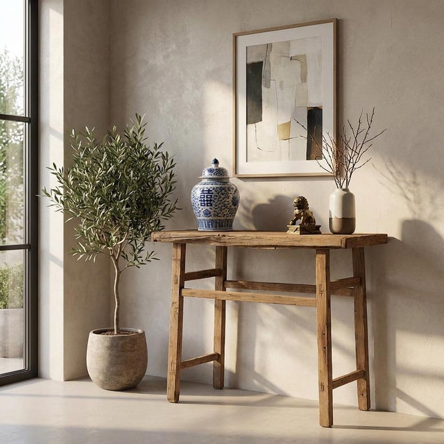 Antique console table (c.1920) Dimensions: Width: 102 cm Depth: 56 cm Height: 90 cm Style: Qing Materials and techniques:...