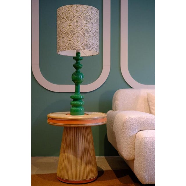 Pamela GM Table Lamp in Beech with Lacquer and Aj Linen by Popus Editions For Sale - Image 11 of 13