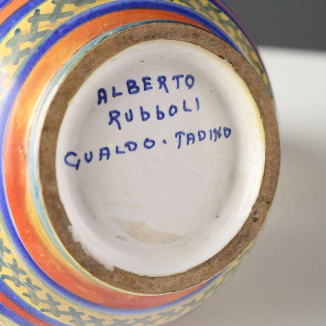 Blue Alberto Rubboli Gualdo Tadino Maiolica Pourer For Sale - Image 8 of 9
