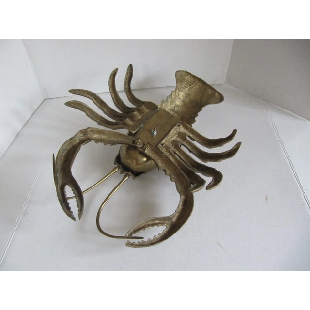 Nautical Large Vintage Brass Lobster For Sale - Image 3 of 4