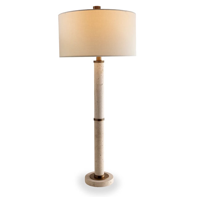 2020s Tivoli Marble Natural/Brass Lamp For Sale - Image 5 of 5
