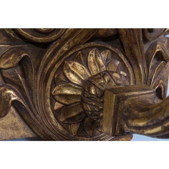 Baroque Gilt Wood Carved Wall Sconce For Sale - Image 3 of 7