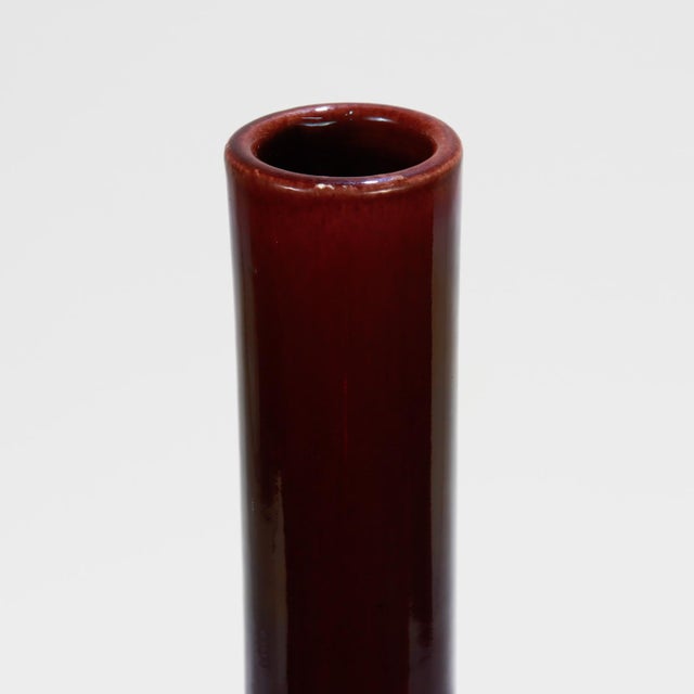 Antique Chinese Porcelain Mallet Form Vase in Aubergine or Eggplant For Sale - Image 13 of 13