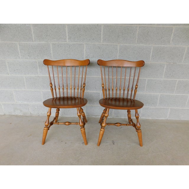 Ethan Allen Geirloom Nutmeg Fan Back Windsor Side Chair - a Pair 10-6102 Very Good Original Condition, original finish,...