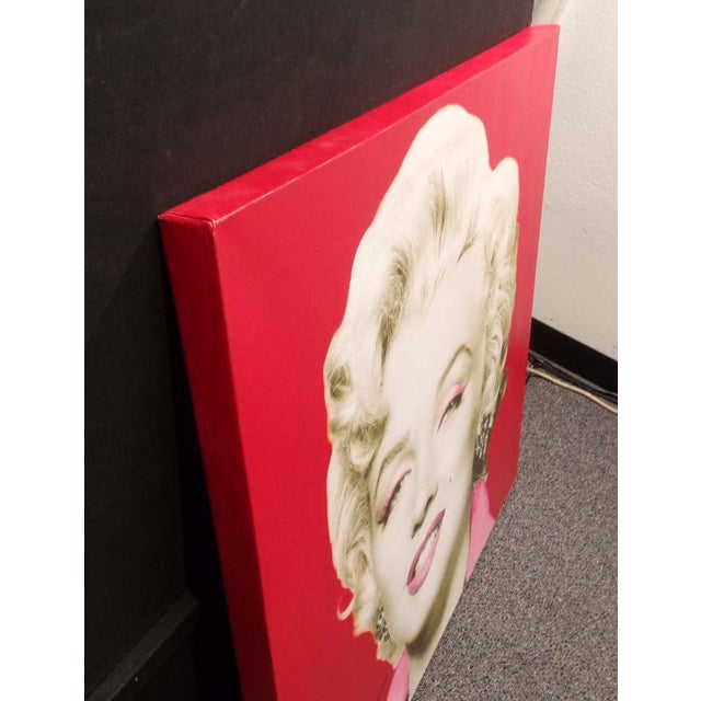 Impressionist Steve Kaufman "Marilyn Monroe" Serigraph on Canvas Hand Signed# Red Canvas For Sale - Image 3 of 4