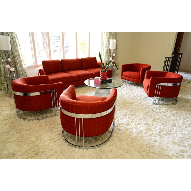 Pair of 1980s Postmodern Chrome Frame Club Chairs by Bernhardt - Milo Baughman Style For Sale - Image 16 of 16