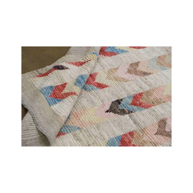 Modern Multicolor Hand Knotted Wool Rug For Sale In Los Angeles - Image 6 of 7