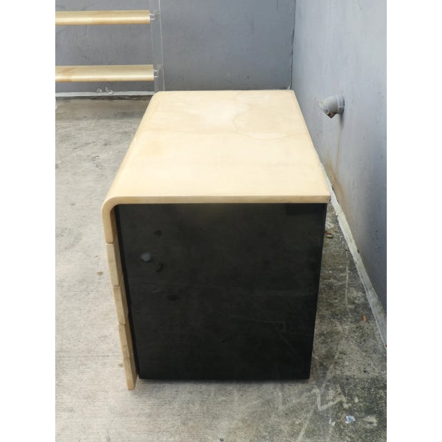 Seductive 1970's Lift Top Goat Skin Chest of Drawers For Sale - Image 12 of 13