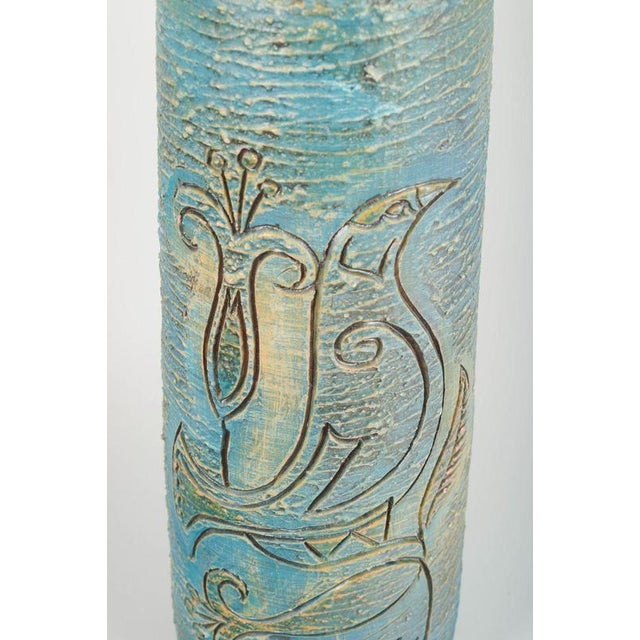 Large Floor Vase with Bird Motif by Antoni M. Zawadzki for Tilgmans Keramik, 1967 For Sale - Image 3 of 6