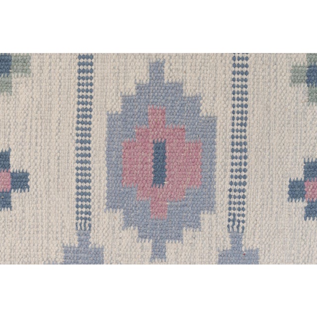 1960s Vintage Swedish Blue Runner Rug, 1960s For Sale - Image 5 of 7