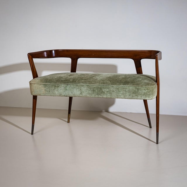 Mid-Century Modern Bench, in the Style of Ico Parisi, Italy, 1950s For Sale - Image 3 of 9