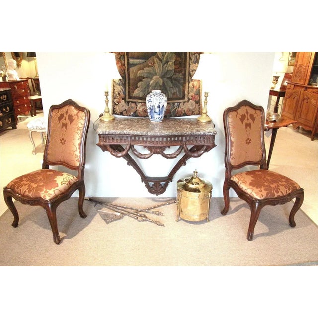 Rustic European Louis XVI Period Marble Topped French Neoclassical Console Table, Late 18th Century For Sale - Image 3 of 10