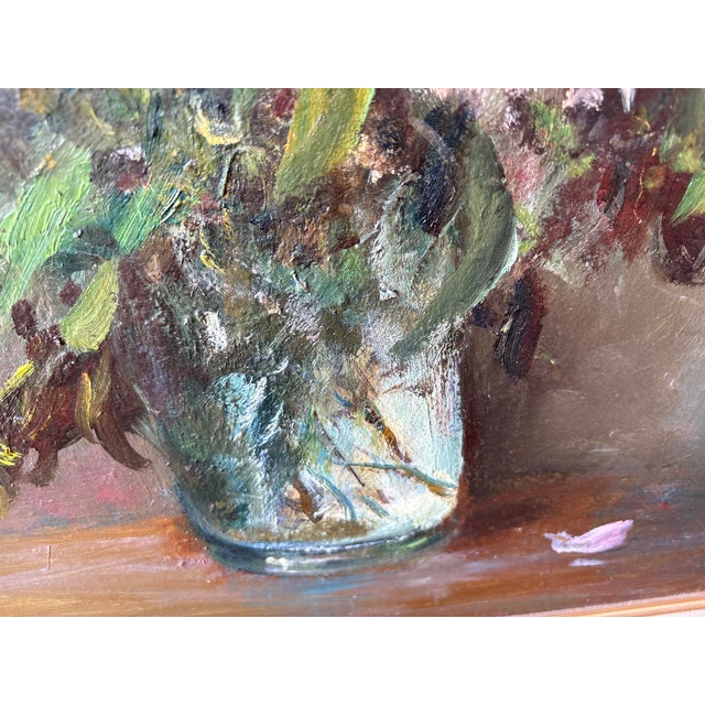 Victor Zolnierowicz, Still Life with Peonies, 1950s, Oil Painting on Canvas, Framed For Sale - Image 12 of 18