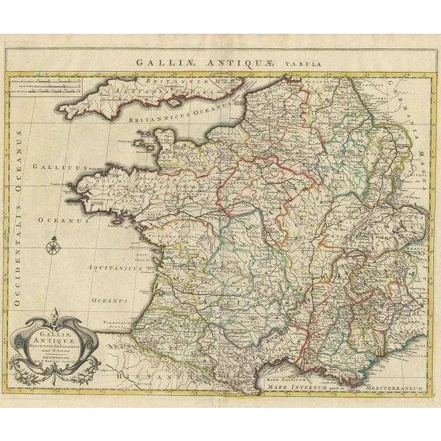 Antique Map of France by Mortier, 1730 For Sale - Image 5 of 5