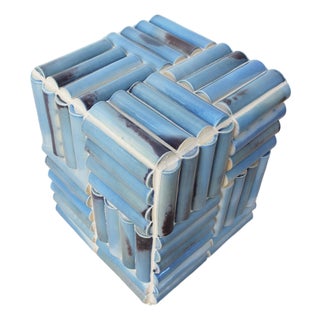 The Sculptural Half-Moon Lofa Reclaimed Tile Table For Sale