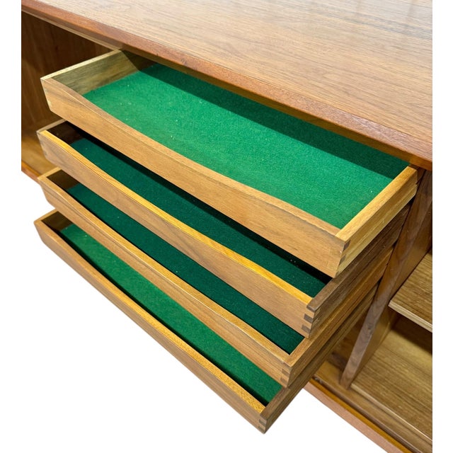 Mid-Century Danish Modern Teak Tambour Sideboard For Sale - Image 9 of 11