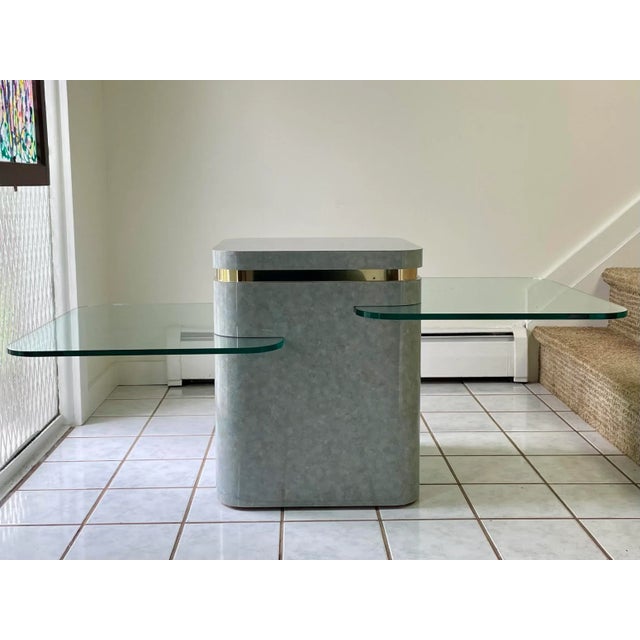 Contemporary Postmodern Springer Style Tri-Level Console Table For Sale - Image 3 of 11