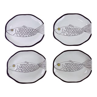 Mid-20th Century Fish Plates, Italy - Set of 4 For Sale