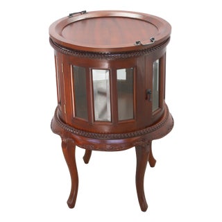 Small Round Bar Display Cabinet with Tray, 1980s For Sale