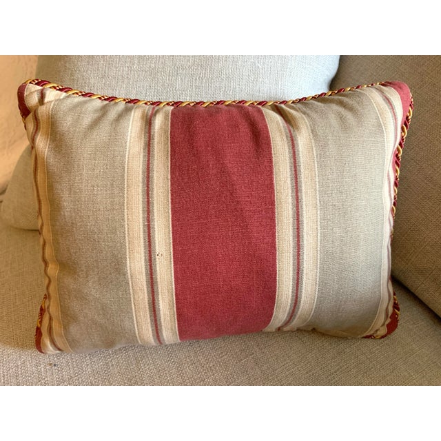 Vintage Custom Red & Ivory French Country Rooster Decorative Pillow For Sale - Image 10 of 12