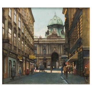 Unknown, View of the City of Vienna, Watercolor Drawing, Early 20th Century For Sale