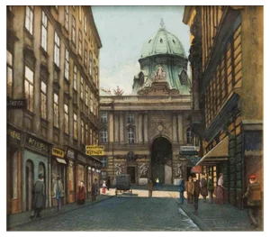Unknown, View of the City of Vienna, Watercolor Drawing, Early 20th Century