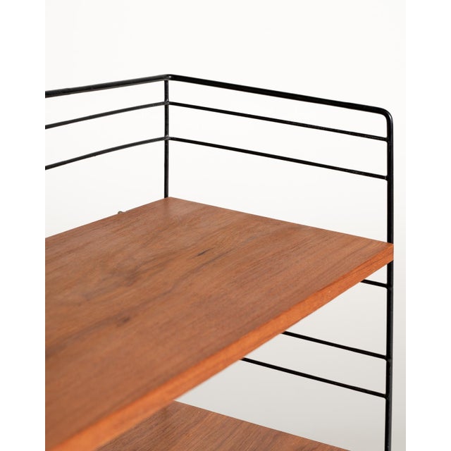 Scandinavian Freestanding Modular Bookcase in Teak and Metal, 1960s For Sale - Image 9 of 10
