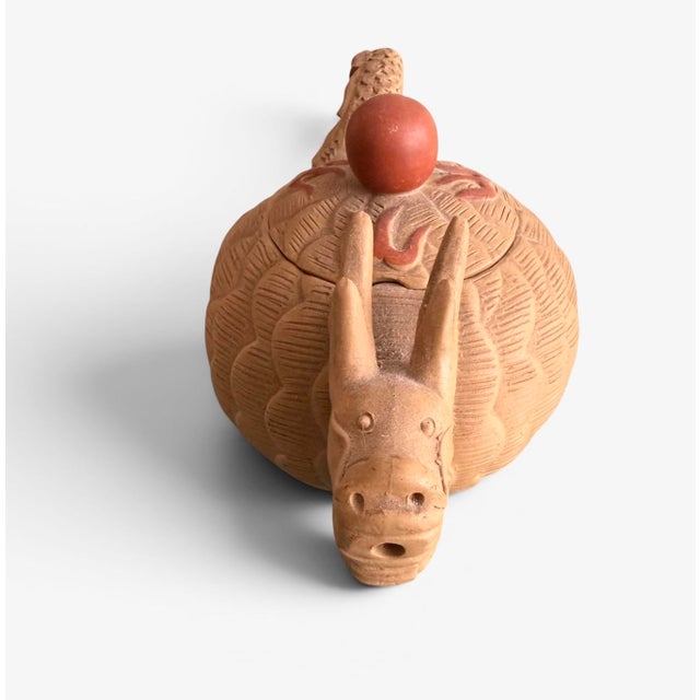 Rare Vintage Chinese Yixing Clay Dragon Teapot For Sale - Image 10 of 12