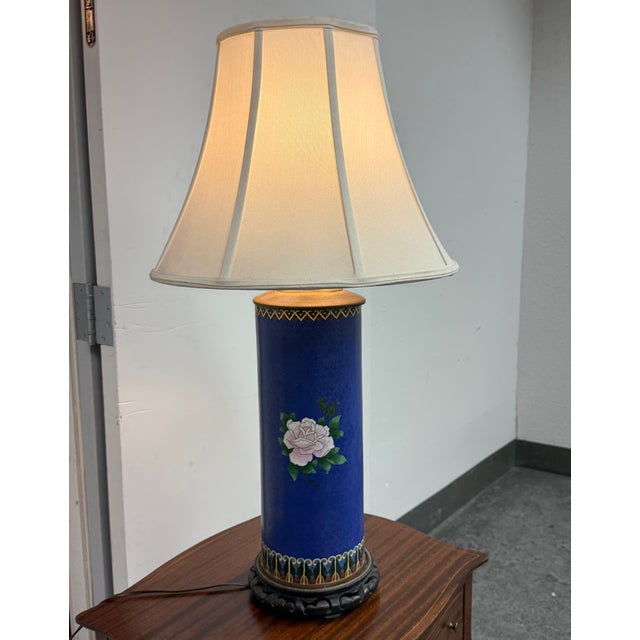Late 20th Century Chinese Cloisonné Style Phoenix and Peony Table Lamp For Sale - Image 14 of 14