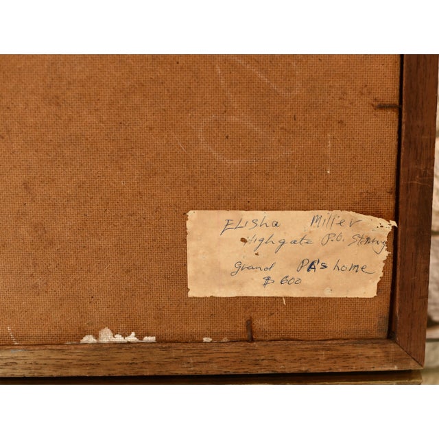 1960s Jamaican Folk Art Style Landscape Oil Painting, Framed For Sale - Image 10 of 11